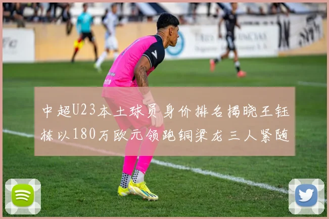 中超U23本土球员身价排名揭晓王钰栋以180万欧元领跑铜梁龙三人紧随其后